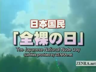 Subtitled japonesa nudists engage em nacional nua dia