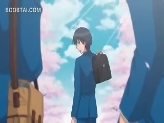 Kails inviting anime dāma jāšanās kaislīgi uz duša